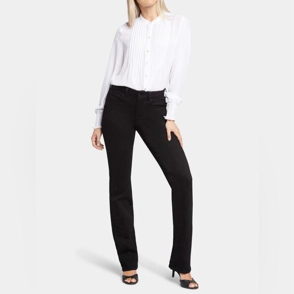 NYDJ Marilyn Straight Black Jeans Women's Size 12 Lift X Tuck Technology Stretch - Picture 1 of 13